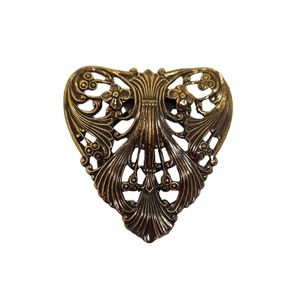 Vintage Jeri Lou Heart Shaped Scarf Clip Signed